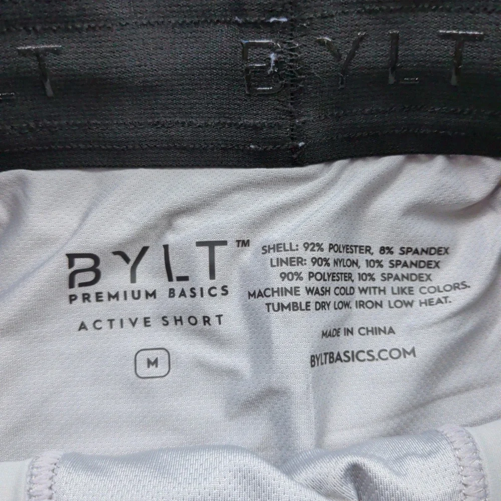 NEW BYLT Premium Basics Active Short Mens Medium Blue Tie Dye Sky Cloud Print